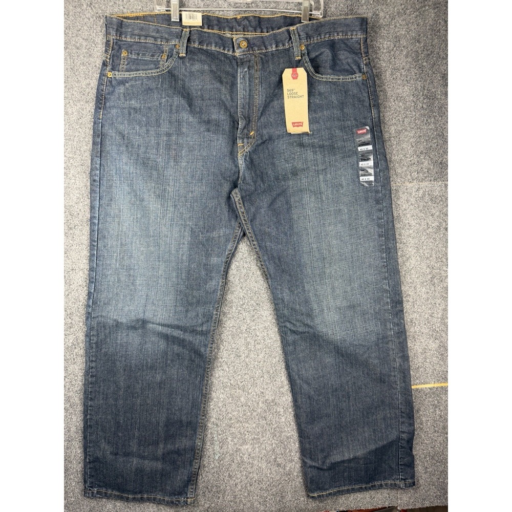 Levi's 569 Loose Straight Stretch Blue Jeans Men's New w Tags Size 40x30 Rare - Picture 1 of 8